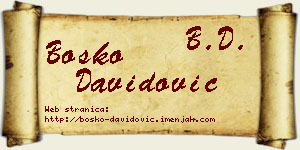 Boško Davidović vizit kartica